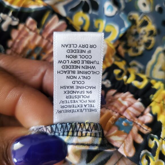 LOFT Floral Pocketed Drawstring Mini Skirt XXSP - Picture 8 of 8